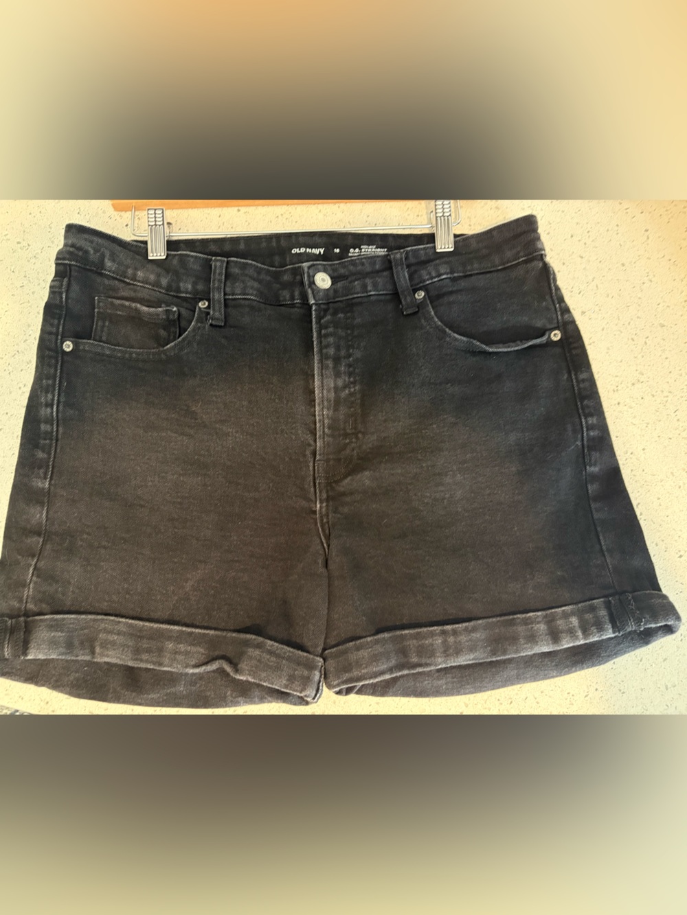 Old Navy OG Straight, Disstressed Black Jean Shorts